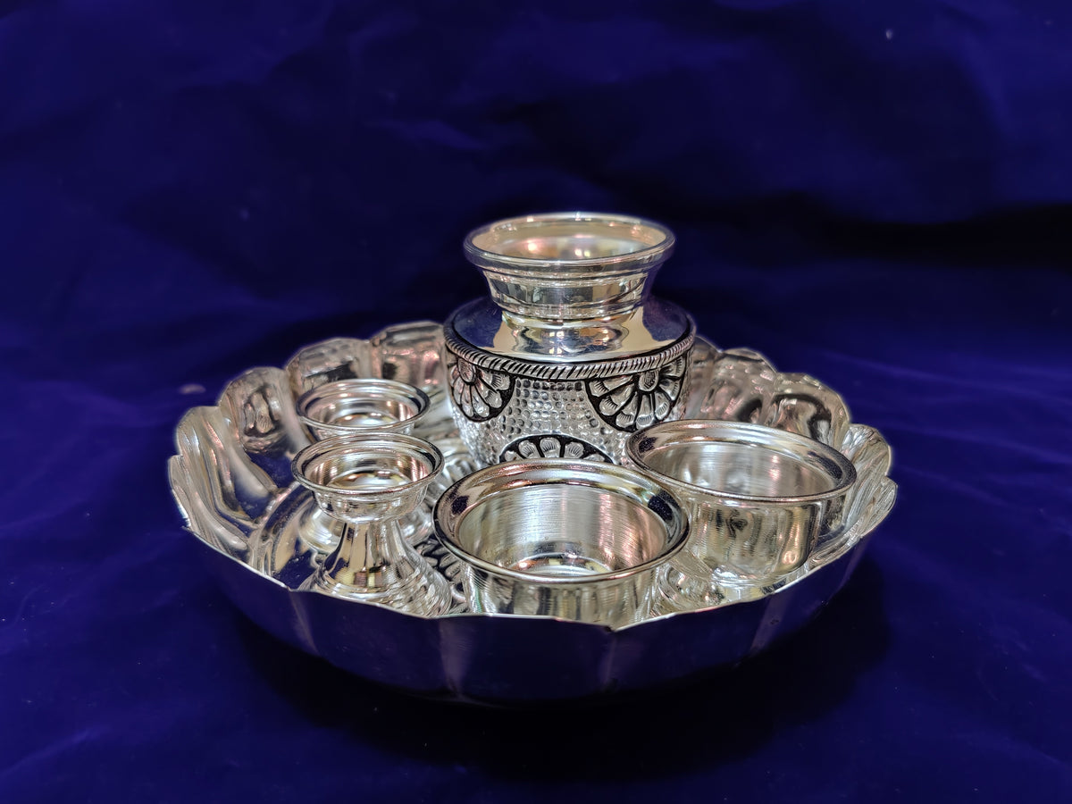 German Silver Antique Kalsha Pooja Set – Silver Giftry