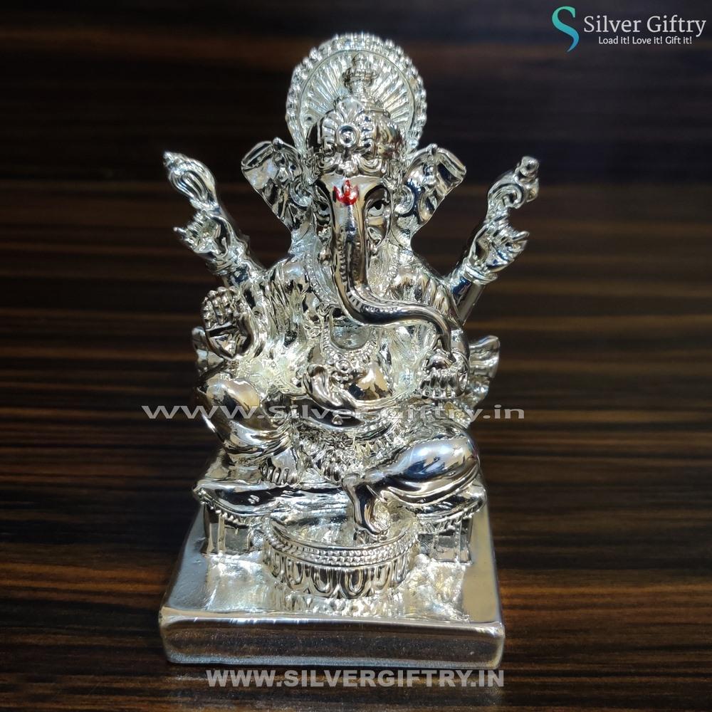 Silver Plated Ganesha Idol at Rs 598 | Mumbai | ID: 4277366530