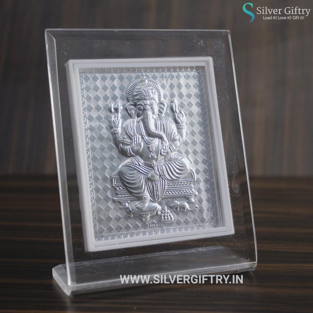 silver ganesha idol for gift