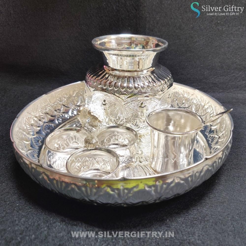 German Silver Chopala, 4 Bowls Attached Together – Nutristar
